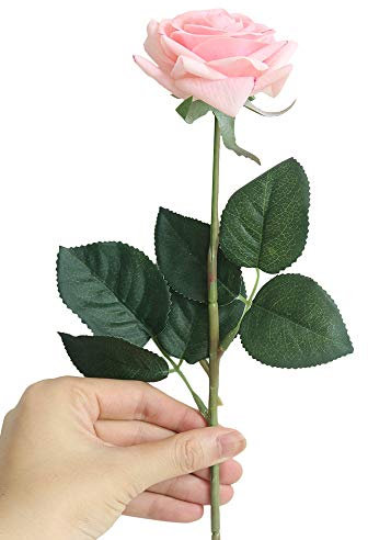 Lazzboy Unechte Blumen，Künstliche Deko Blumen Gefälschte Blumen Blumenstrauß Seide Wirkliches Berührungsgefühlen, Braut Hochzeitsblumenstrauß für Haus Garten Party Blumenschmuck #10(F)