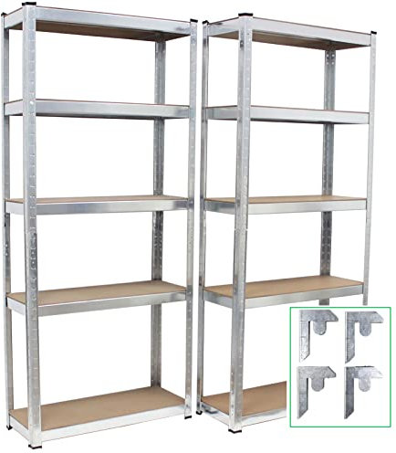 TRUTZHOLM 2X Schwerlastregal Steckregal 170x75x30cm 375 kg Lagerregal Kellerregal Metallregal Regal Garagenregal Aktenregal