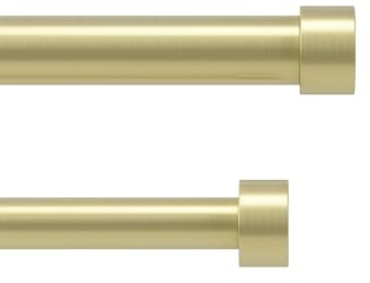 Umbra Cappa Doppel-Gardinenstange, Teleskop, 168-306 cm, Gold | Stahl, komplettes Set mit Haltern und Endstücken, bis 10 kg pro Stange, einfache Wandmontage