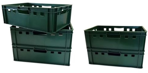 canister sales praktische 5 Stück E2 Kisten 60x40x20 cm Fleischkiste Lagerkiste Metzgerkiste Eurobox grün