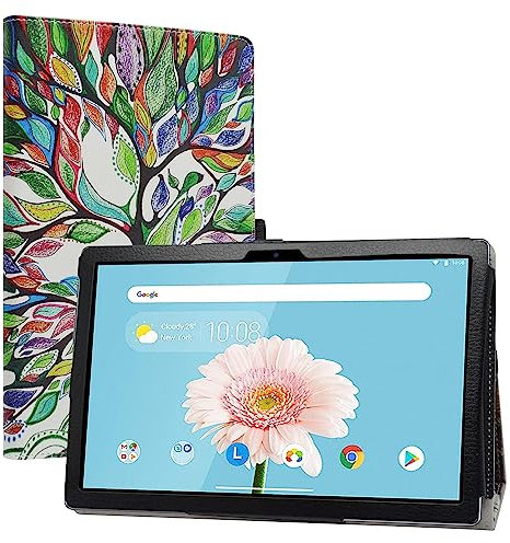 LiuShan Compatible avec TECLAST P20HD Coque,TECLAST M40 Pro Coque,Slim PU Cuir Etui et Pliable Stand Folio Coque Couverture pour 10.1 TECLAST P20HD / M40 / M40SE / M40 Pro Tablet,Love Tree