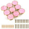 EVERGD 27mm Pure Copper Handle Shell Brass Gold Wardrobe Kitchen Cabinet Door Knobs Drawer Cupboard Hardware Pull Handle Clothes Coat Hook Modern Simple (9, Pink)