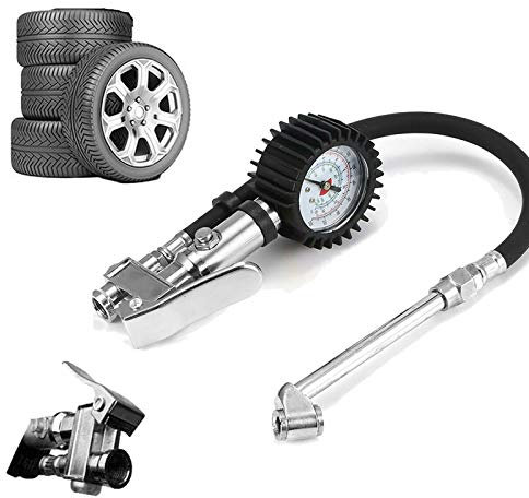 Autos Reifenfüll-Messgerät,Profi Reifenfüllpistole geeicht Luftdruckprüfer Druckluft Reifenfüller,Messbereich 0-15Bar,220PSI Reifendruckprüfer Reifendruckmesser
