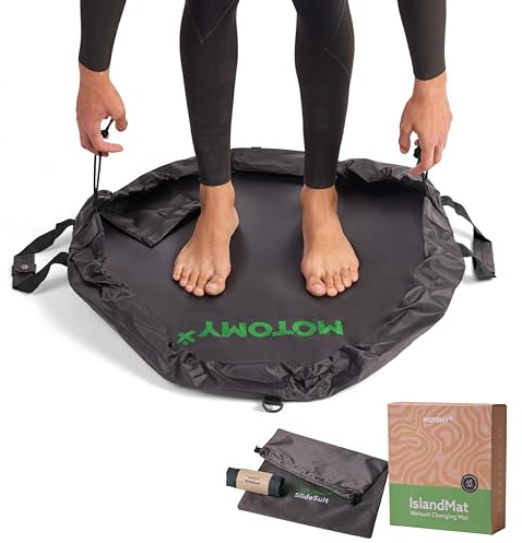 IslandMat Neoprenanzug Wickelunterlage und Tasche, kompakt, faltbar, 2-in-1-Design – wasserdicht 5000-fache Technologie verhindert Wasseraustritt in Ihrem Auto hält Sie Ihr Surfzubehör sauber.
