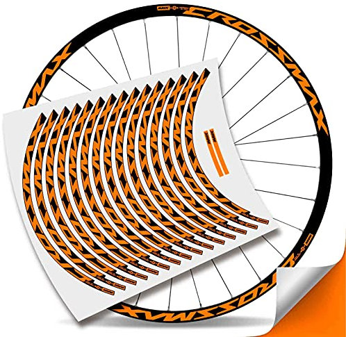 Kit Pegatinas Bicicleta Stickers LLANTA Mavic Crossmax Pro Carbon 29'' MTB BTT B (Naranja Fluor)