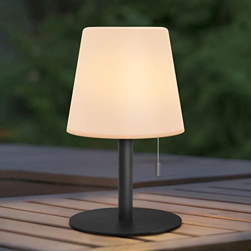 MALUX LED Akku Tischlampe Kabellos Warmweiß Dimmbar 8 Farben Farbwechsel Outdoor Tischlampe Wasserdicht IP44 Ideales led tischlampe Dekor für Haus Garten Hotel Balkon Esstisch (Schwarz)