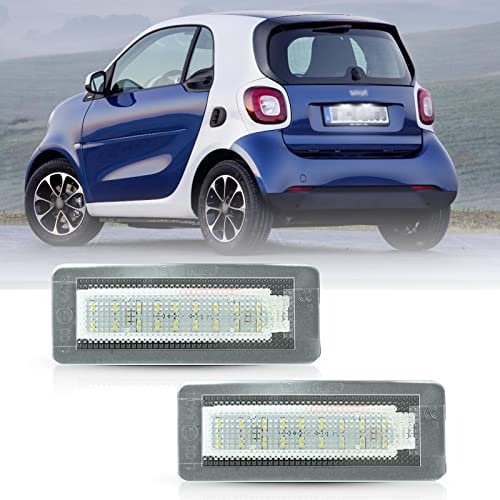 2 x LED-Nummernschildbeleuchtung für Benz Smart Fortwo 450 451 Coupé Covertible W450 W451 W453 Crossblade Cabriolet Coupe Tag-Lampe