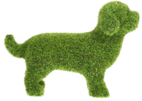 Happyyami Dekoration Moossteine Hund Form Gartenfigur Moosfelsen Kunststein Garten Statue Skulptur Tier Beflockung Ornament für Garten Hof Balkon Rasen DIY