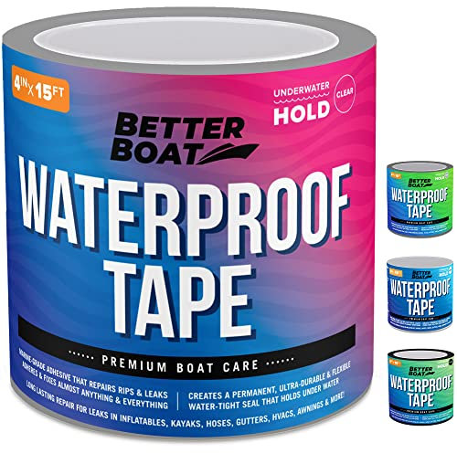 Clear Waterproof Tape for Leaks Thick Heavy Duty Water Proof Tape Sealing Marine Grade Outdoor Pools, Gutter, Underwater, Stop Leak Seal Tape Waterproof Repair Patch & Seal Sealant 15 Feet x 4 Inches
