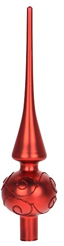 com-four® Weihnachtsbaumspitze matt - Christbaumspitze aus echtem Glas für Weihnachten - Tannenbaumspitze für den Christbaum