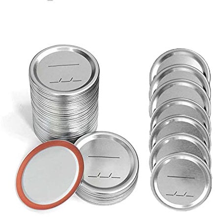 SHAREMI 48PCS Canning Lids for Ball, Kerr Jars, Mason Jar - Regular Mouth Jar Lids for Food Storage with Leak proof & Airtight Seal Features 70mm (Sliver)