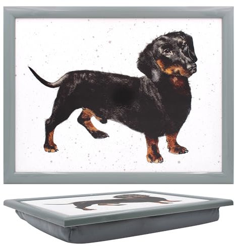 Tamersgifts Cushioned Laptrays Lap Tray TV Dinner Bean Bag Padded Cushion Gift (Dachshund Laptray)