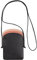 DUDU Damen-Handy-Umhängetasche aus Leder, doppelte Smartphone-Tasche, ID-Kartentasche, Verstellbarer Lanyard-Riemen Schwarz