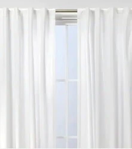 GFI LINEN CLUBS Durchsichtige Vorhänge aus Baumwolle, weiß, 2er-Set, 50 x 84 cm, leicht und luftig, halbtransparent, Fensterbehandlung, Wohnzimmer, Schlafzimmer, Küche, einfach aufzuhängen,