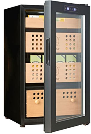 0℃ Outdoor Smoking Accessories 300/400 Cigars Cooler Humidor Car Portable Cigar Humidification Box Adjustable Temperature Built-in Cedar Wood Stainless Steel Finish Cigar Accessories & Humidors,70L