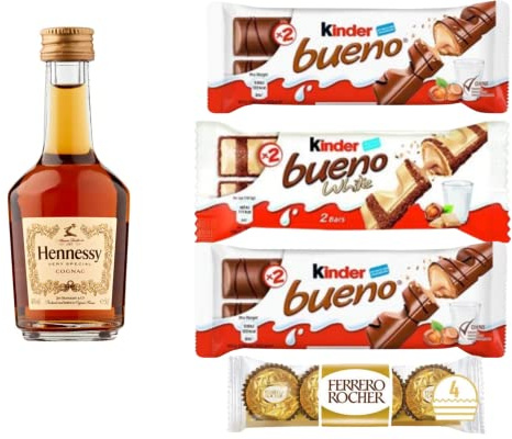 Miniature Brandy | Mini Cognac Gifts |Kinder Chocolate Gifts | Mini Brandy Gifts | Christmas Gifts | Birthday Gifts | Luxury Gifts (Henny)