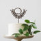 Rimego Initialen Q Cake Topper - Kalligraphie Rustikaler Hochzeitstortenaufsatz - Monogramm Q - Romantische Hochzeit Party Dekorative Kuchenaufsätze, Holz