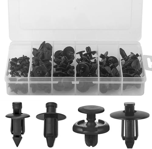 80Pcs M6 M7 M8 Motorcycle Fairing Bodywork Bolt Push Pry Rivets Pin Clip Retainer Fastener Nylon Push Rivet Pins for Polaris Sportsman 450 500 550 570