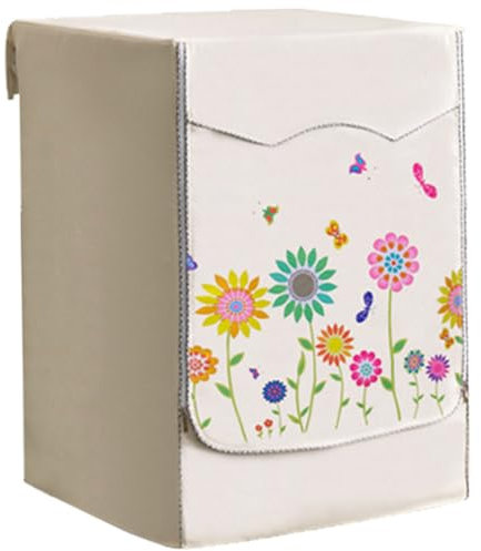 Washing Machine Cover 24x33x22 Inch Washer and Dryer Covers with Fastening Tape ＆ Zipper Flower Printed Waterproof and Dustproof Sunscreen for Front Load Washer L Washer and Dryer Covers Tumble Dryer