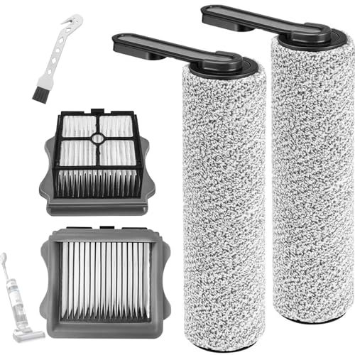 DianSung Brosse à rouleau + filtre pièces de rechange pour Tineco Floor One S5, S5 Pro, S5 Pro 2, S5 Extreme, ensemble d'accessoires 2 rouleaux de brosse + 2 filtres