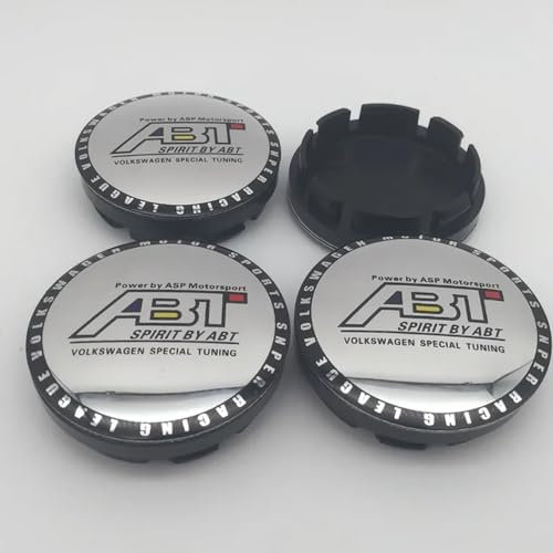 SenhE 4 Stück 60mm Abzeichen Radnabenkappen Radnaben-Zierkappen für ABT Anti Rost Autoteile dekorative Accessoires Nabendeckel Felgen Kappen,D