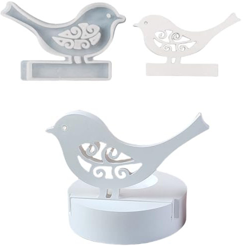 ALEFBET Silikonformen Gießformen, Silikonform Kerzenhalter DIY Kombination Silikon Gießform Kerzenhalter, Gipsformen zum Gießen (Einsatz - Vogel)