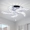 Cainjiazh Lustres modernes en cristal Plafonniers à Led en cristal acrylique Bras de suspension Lampe de plafond suspendue pour le salon, la salle à manger et la chambre à coucher (blanc froid)