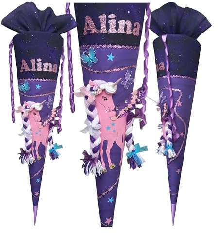 Schultüte Einhorn, passend zum Pegasus Emily Step by Step, für Mädchen, Wunschname, benutzerdefinierte,Zuckertüte