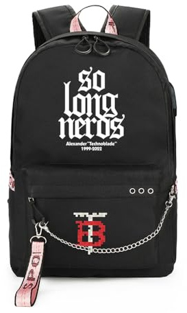 LKY STAR Technoblade Merch Mädchen Jungen Rucksack Büchertasche,Große Kapazität Backpack für Teenage