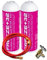 Genérico 2 Botellas Gas Refrigerante Freeze Organico +32 350Gr + Valvula Sustituto R32, R410A. + Manguera de Carga