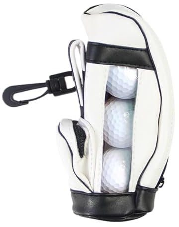 Dreuhuing Golf-Zubehörtasche – wasserdichte PU-Golftasche für Herren mit Reißverschluss – tragbare Golftasche, Wiederverwendbare Balltasche für Mädchen, Kinder, Erwachsene