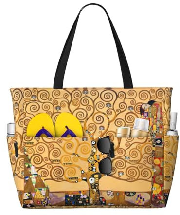 EdWal Borsa a tracolla con stampa albero della vita per le donne borsa a tracolla da viaggio con cerniera borsa per ufficio viaggi, Nero , Taglia unica