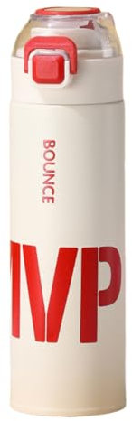 Botella de agua aislada de acero inoxidable 316 de 17 onzas, sellada al vacío, termo de viaje a prueba de fugas con filtro de té, base antideslizante y asa (blanco)