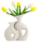 HdjjLtor 2Er Set Keramik Vase Für Pampasgras, Hohle Vasen Boho-Dekoration, Weiße Minimalistische Vase Dekoration Blumenvase Für Hochzeitsfeiern Abendessen Tisch Für EIN Paar,Weiß