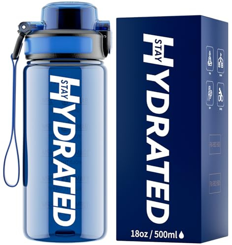 Mevoly Trinkflasche Kinder 500ML, Wasserflasche BPA-Frei aus Tritan, Trinkflasche Sport Auslaufsicher mit Zeitmarkierung, Sportflasche für Schule, Oudoor Sport