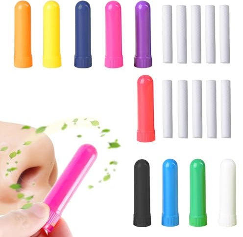 10 Stück Riechstifte Für Ätherische Öle,Ätherisches Öl Röhren Mit 10 Dochten,Riechstifte,Nachfüllbarer Inhalator Stick Für Die Aromatherapi,Nasen Inhalatoren Röhrchen Für Aromatherapie Und Parfüm