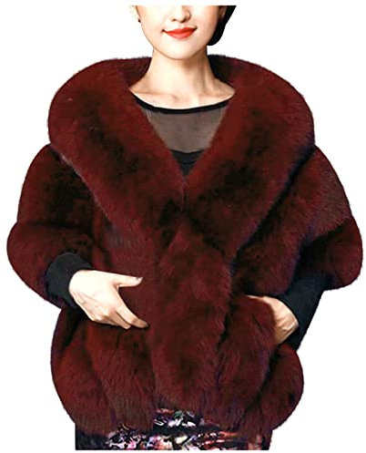 Faux Fur Shawls Wraps for Women Soft Scarves Winter Shawls Wraps Warm Elegant Bridal Wedding Faux Plush Long Shawl Stole Wrap Scarf Keep Clothing Accessories Scarf B-133