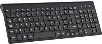 EasyTyping Wireless Keyboard for Laptop, Silent Compact USB Computer Keyboards for PC, Laptop, Desktop and Windows 10/8/7/XP - Black