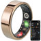 Smart Ring, Fitness Tracker Smart Ring con Calorie Frequenza Cardiaca Monitoraggio del Sonno Ossigeno nel Sangue IP68 Impermeabile Nessun Abbonamento APP (Oro rosa, #8-18.3mm)