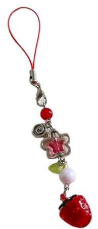 FackLOxc Chaîne de téléphone portable en forme de fraise pour téléphone portable - Bijou élégant pour fêtes et rassemblements, Rouge