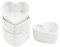Lot de 4 ramequins en porcelaine en forme de cœur pour soufflé, crème brûlée et sauces à tremper, 8,9 cm