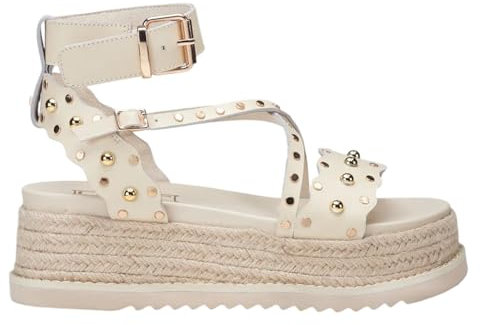 Cult Sandalo Beige con Platform in Corda da Donna - 39