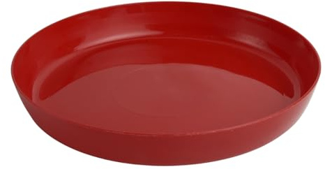 B2C Premium Glossy Flower Pot Saucer – Water-Resistant Plant Trays to Protect Furniture & Floors – Multiple Sizes & Colors for Indoor & Outdoor Plants (Red, 15.5cm)