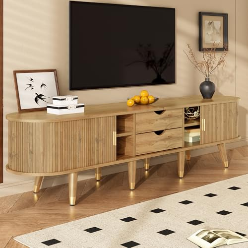 TIZZ Mobile TV con ante scorrevoli, design unico, mobile TV inferiore