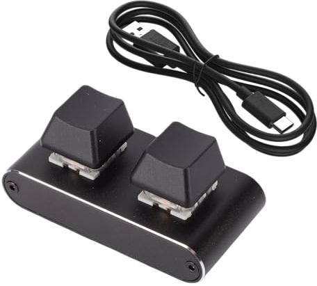 LICAEVEY Clavier Programmable à 2 Touches, Clavier de Jeu Mécanique USB avec Interrupteur Rouge pour Touches de Raccourci Macro Personnalisées, Mini pour Wins OS X