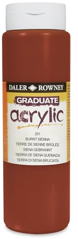Daler-Rowney Graduate Acrylfarbe, 500-ml-Flasche, Burnt Sienna