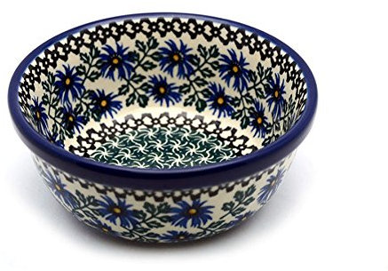 Polish Pottery Soup and Salad Bowl - Blue Chicory