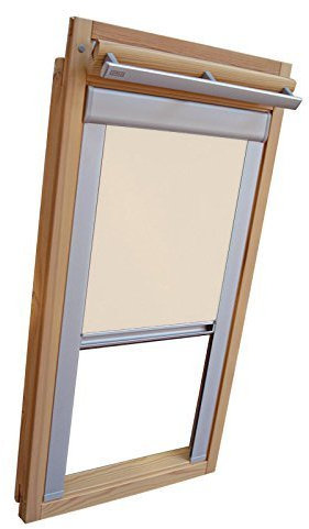 Hochwertiges Verdunkelungsrollo Rollo Thermo creme mit Seitenschienen für Velux DKL/DKU-EP GGU,GPU,GHU,GTU SK08 ALU // Verdunkelungsrollo/Verdunkelungs-Rollo/Fensterrollo