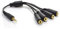 kenable 4 Way Jack Splitter 3.5mm Stereo Jack Plug to FOUR Sockets Cable 20cm
