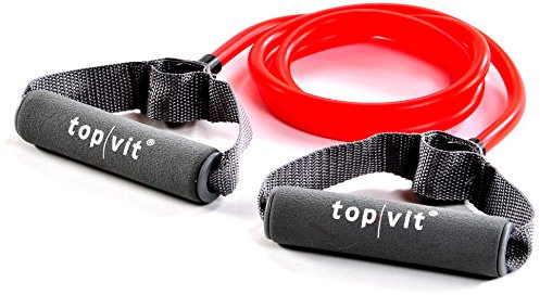 Bodytrainer, Fitnessband, Fitness Tube, Gymnastikband mit Schaumstoffgriffen, ca. 140cm lang